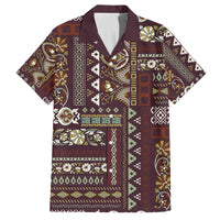 Persian Patchwork Pattern Family Matching Tank Maxi Dress and Hawaiian Shirt Unique Brown - Wonder Print Shop