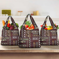 Persian Patchwork Pattern Grocery Bag Unique Brown