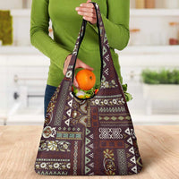 Persian Patchwork Pattern Grocery Bag Unique Brown