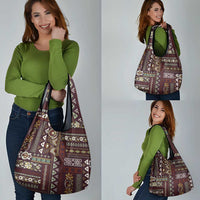 Persian Patchwork Pattern Grocery Bag Unique Brown