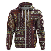 Persian Patchwork Pattern Hoodie Unique Brown - Wonder Print Shop