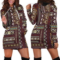 Persian Patchwork Pattern Hoodie Dress Unique Brown - Wonder Print Shop