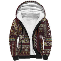 Persian Patchwork Pattern Sherpa Hoodie Unique Brown - Wonder Print Shop