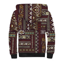 Persian Patchwork Pattern Sherpa Hoodie Unique Brown - Wonder Print Shop