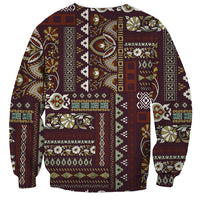 Persian Patchwork Pattern Sweatshirt Unique Brown - Wonder Print Shop