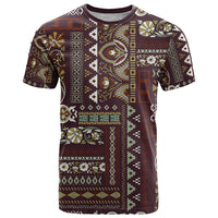 Persian Patchwork Pattern T Shirt Unique Brown - Wonder Print Shop