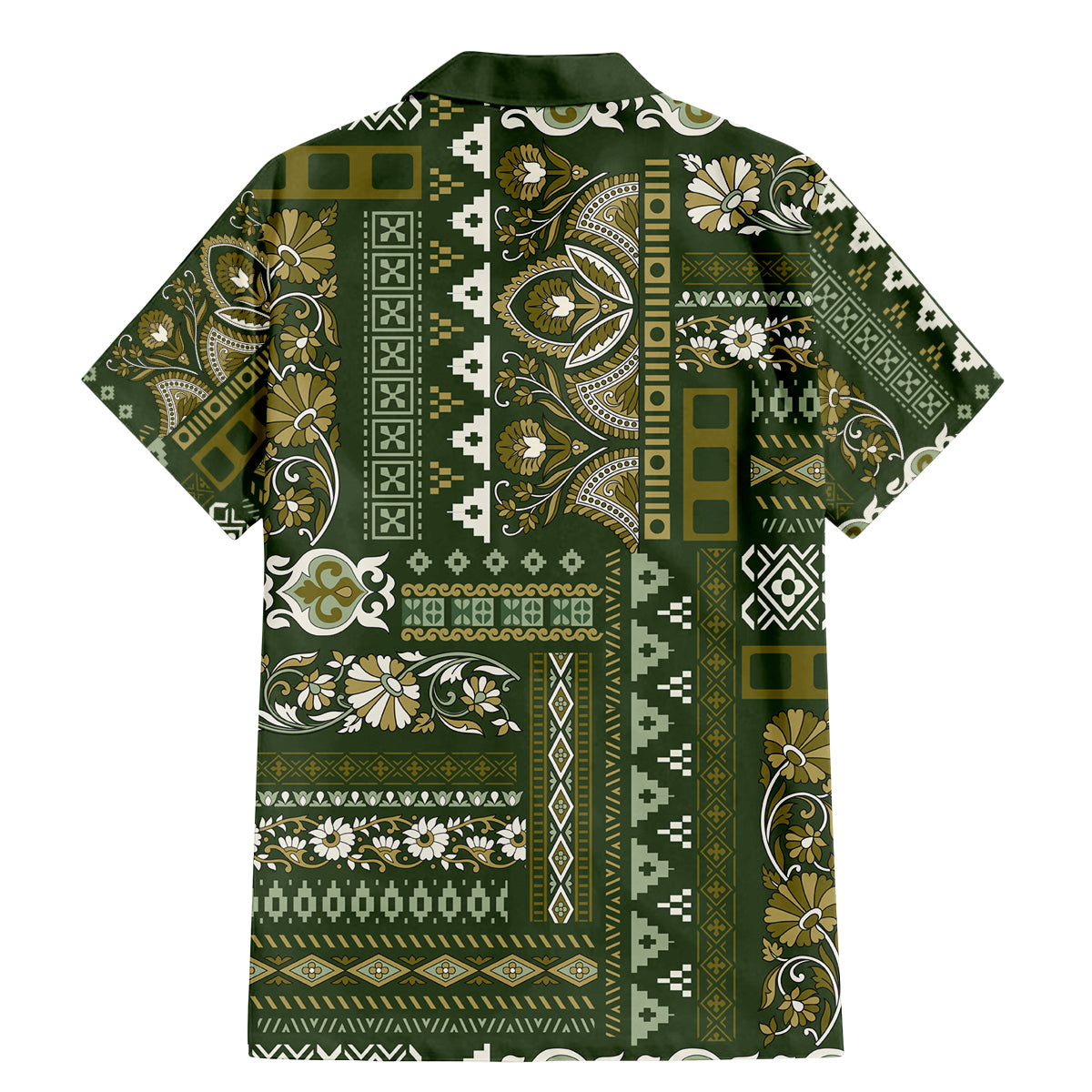 Persian Patchwork Pattern Family Matching Mermaid Dress and Hawaiian Shirt Unique Green - Wonder Print Shop