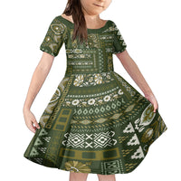 Persian Patchwork Pattern Family Matching Short Sleeve Bodycon Dress and Hawaiian Shirt Unique Green - Wonder Print Shop