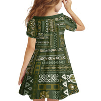 Persian Patchwork Pattern Family Matching Short Sleeve Bodycon Dress and Hawaiian Shirt Unique Green - Wonder Print Shop