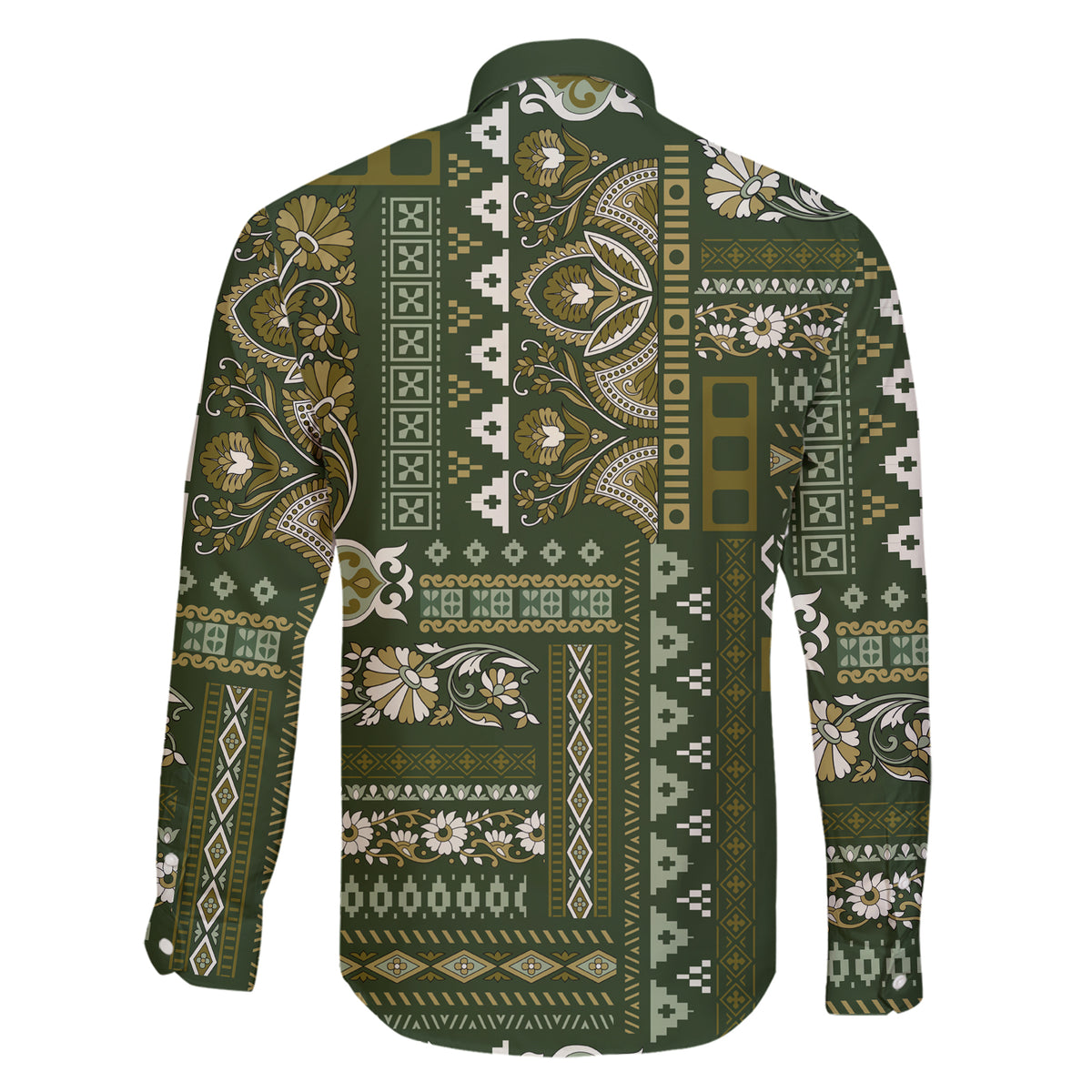 Persian Patchwork Pattern Family Matching Short Sleeve Bodycon Dress and Hawaiian Shirt Unique Green - Wonder Print Shop