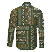 Persian Patchwork Pattern Family Matching Short Sleeve Bodycon Dress and Hawaiian Shirt Unique Green - Wonder Print Shop