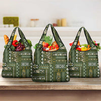 Persian Patchwork Pattern Grocery Bag Unique Green