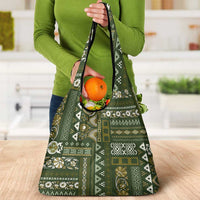 Persian Patchwork Pattern Grocery Bag Unique Green
