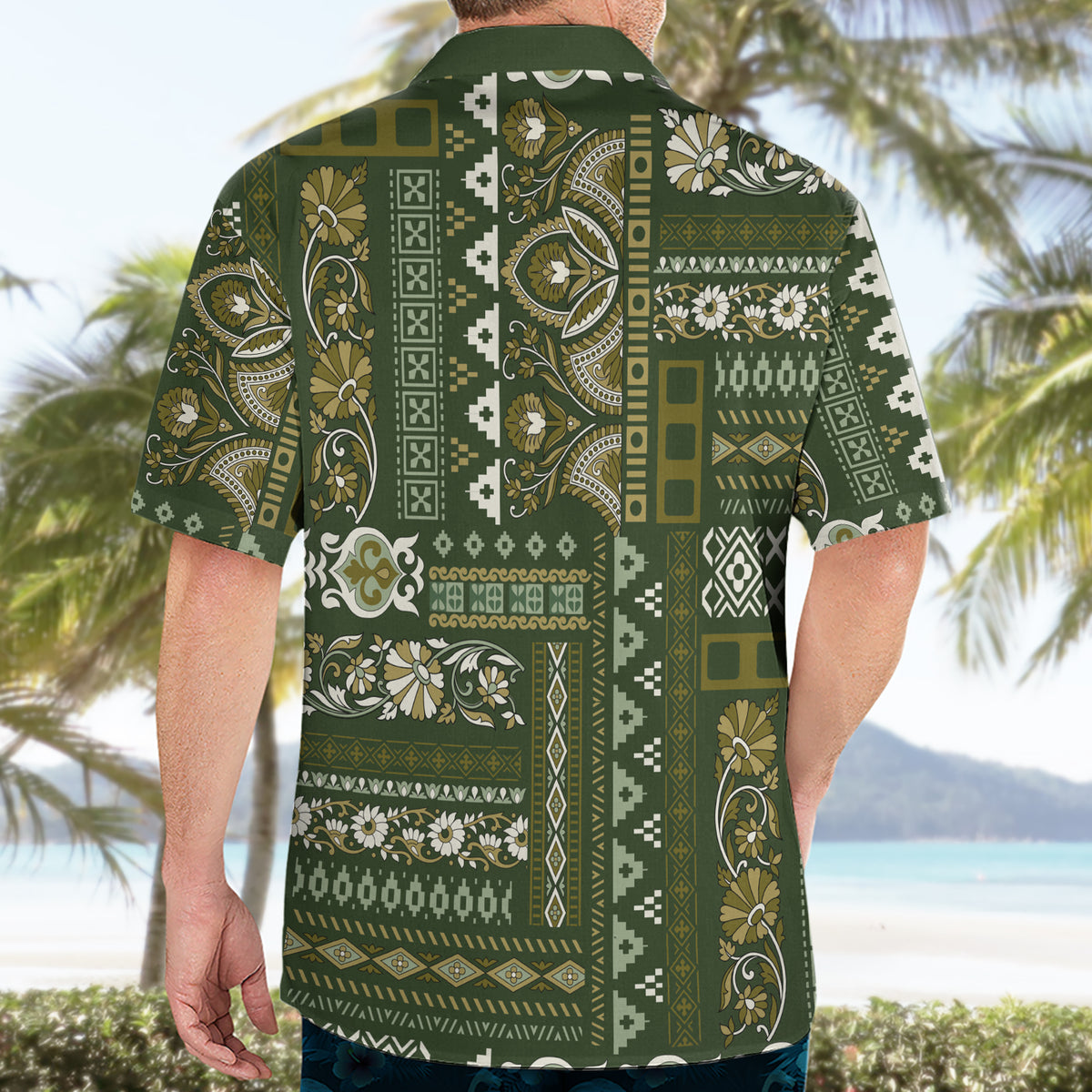 Persian Patchwork Pattern Hawaiian Shirt Unique Green - Wonder Print Shop