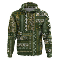 Persian Patchwork Pattern Hoodie Unique Green - Wonder Print Shop