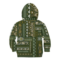 Persian Patchwork Pattern Kid Hoodie Unique Green - Wonder Print Shop
