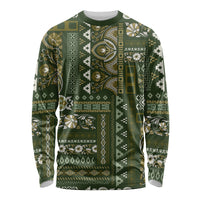Persian Patchwork Pattern Long Sleeve Shirt Unique Green - Wonder Print Shop