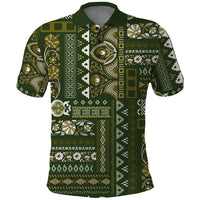 Persian Patchwork Pattern Polo Shirt Unique Green - Wonder Print Shop