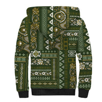 Persian Patchwork Pattern Sherpa Hoodie Unique Green - Wonder Print Shop