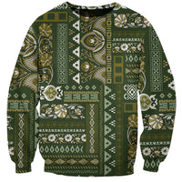 Persian Patchwork Pattern Sweatshirt Unique Green - Wonder Print Shop