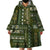 Persian Patchwork Pattern Wearable Blanket Hoodie Unique Green - Wonder Print Shop