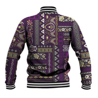 Persian Patchwork Pattern Baseball Jacket Unique Purple - Wonder Print Shop