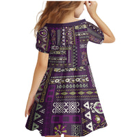 Persian Patchwork Pattern Family Matching Mermaid Dress and Hawaiian Shirt Unique Purple - Wonder Print Shop