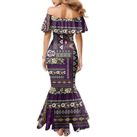 Persian Patchwork Pattern Family Matching Mermaid Dress and Hawaiian Shirt Unique Purple - Wonder Print Shop