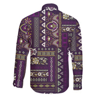 Persian Patchwork Pattern Family Matching Short Sleeve Bodycon Dress and Hawaiian Shirt Unique Purple - Wonder Print Shop