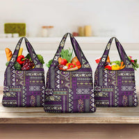 Persian Patchwork Pattern Grocery Bag Unique Purple