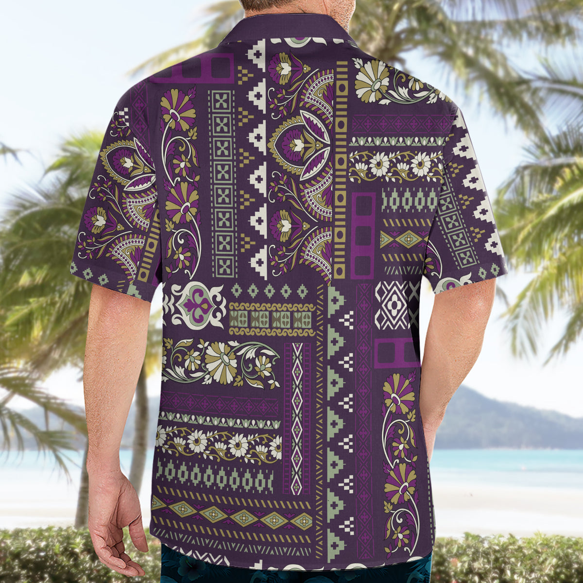 Persian Patchwork Pattern Hawaiian Shirt Unique Purple - Wonder Print Shop