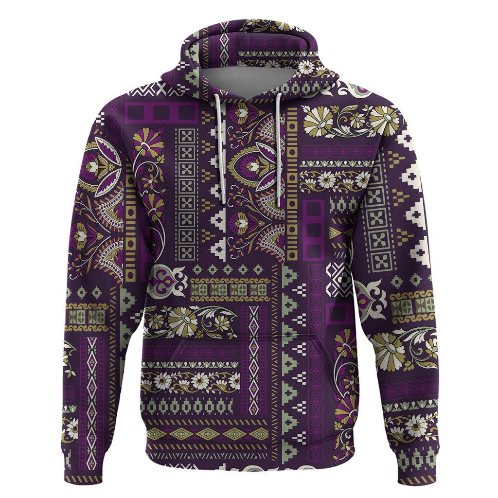 Persian Patchwork Pattern Hoodie Unique Purple - Wonder Print Shop