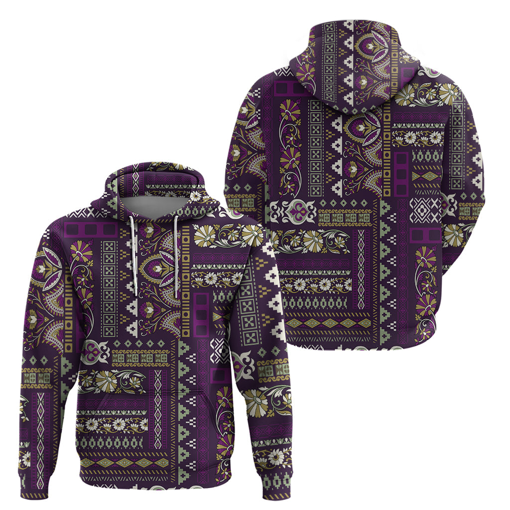 Persian Patchwork Pattern Hoodie Unique Purple - Wonder Print Shop