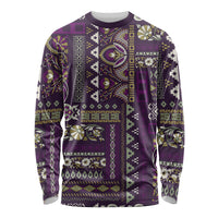 Persian Patchwork Pattern Long Sleeve Shirt Unique Purple - Wonder Print Shop