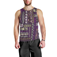 Persian Patchwork Pattern Men Tank Top Unique Purple - Wonder Print Shop