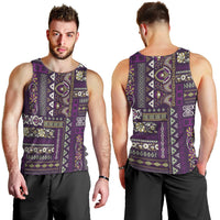 Persian Patchwork Pattern Men Tank Top Unique Purple - Wonder Print Shop