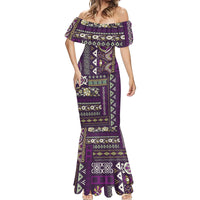 Persian Patchwork Pattern Mermaid Dress Unique Purple - Wonder Print Shop