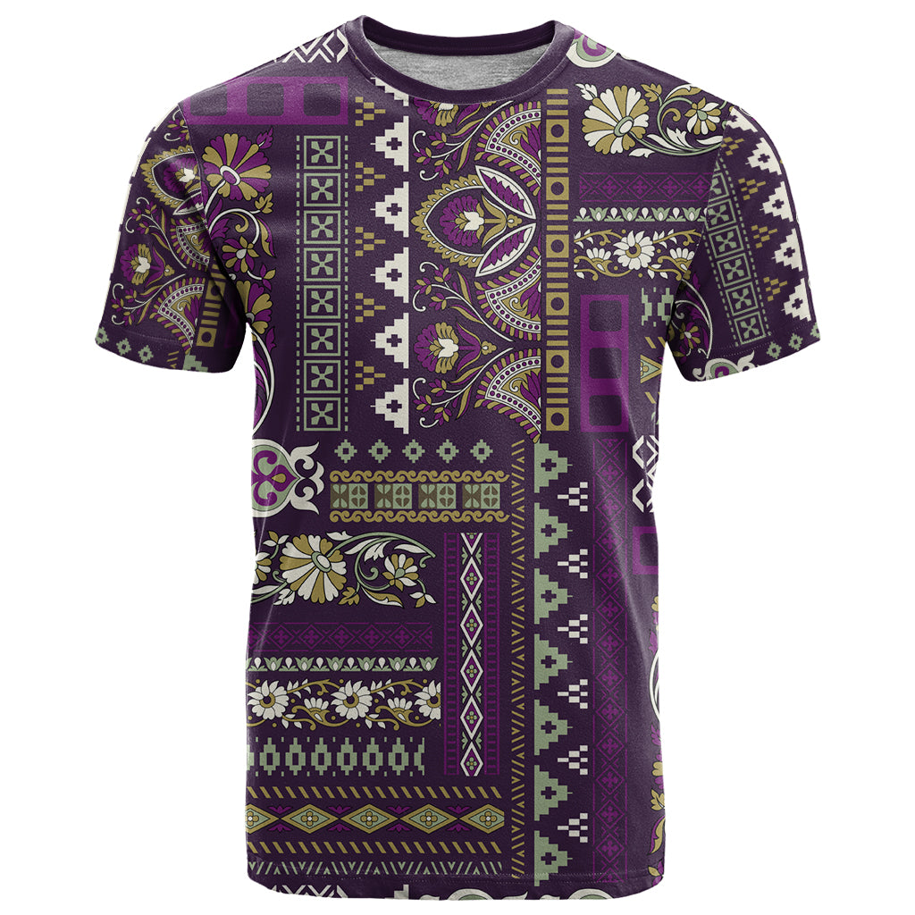Persian Patchwork Pattern T Shirt Unique Purple - Wonder Print Shop