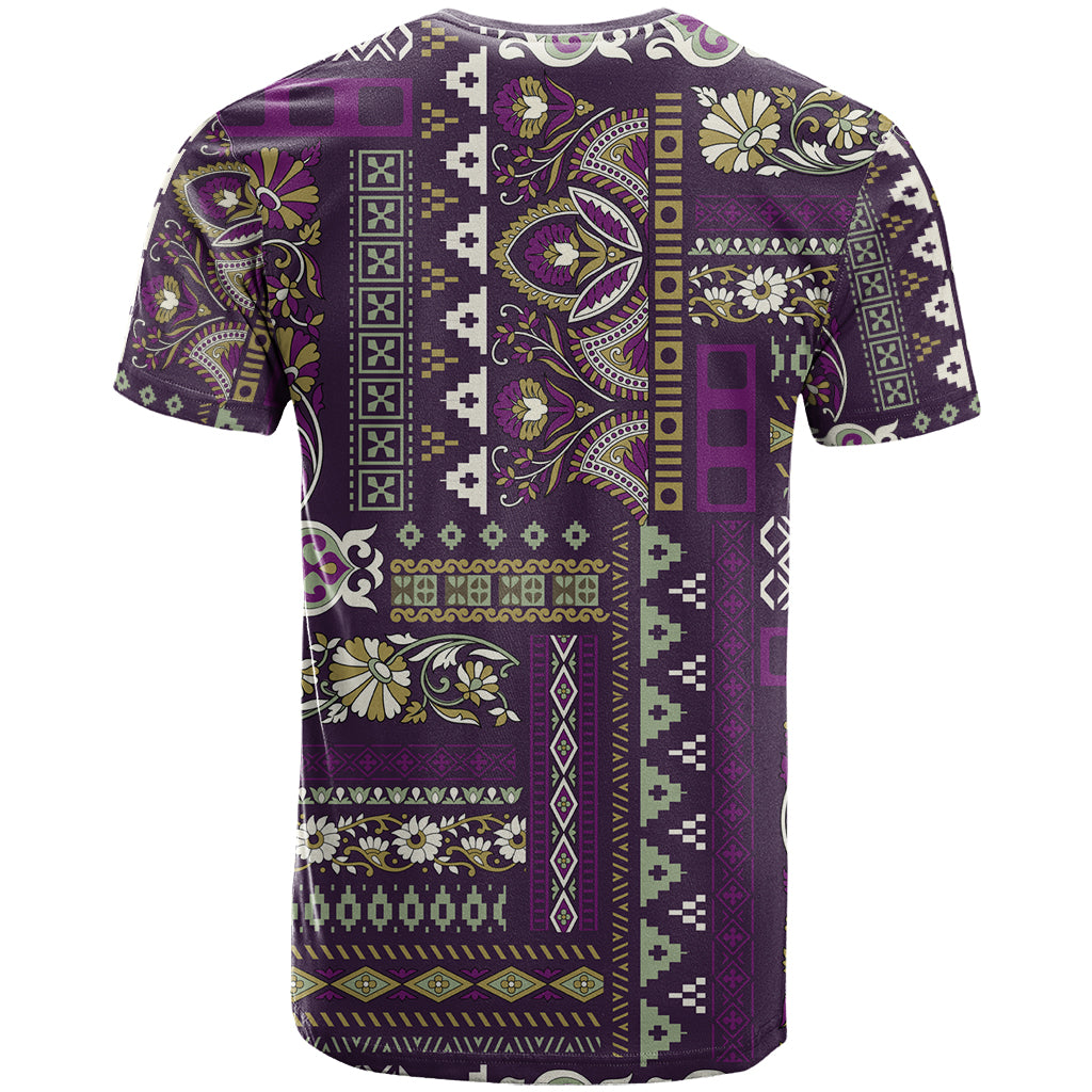 Persian Patchwork Pattern T Shirt Unique Purple - Wonder Print Shop