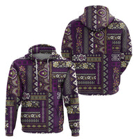 Persian Patchwork Pattern Zip Hoodie Unique Purple - Wonder Print Shop