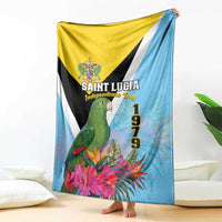 Saint Lucia Independence Day Blanket Tropical Amazona Versicolor