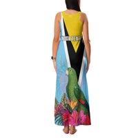 Personalized Saint Lucia Independence Day Family Matching Tank Maxi Dress and Hawaiian Shirt Tropical Amazona Versicolor