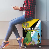 Saint Lucia Independence Day Luggage Cover Tropical Amazona Versicolor