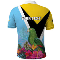 Personalized Saint Lucia Independence Day Polo Shirt Tropical Amazona Versicolor