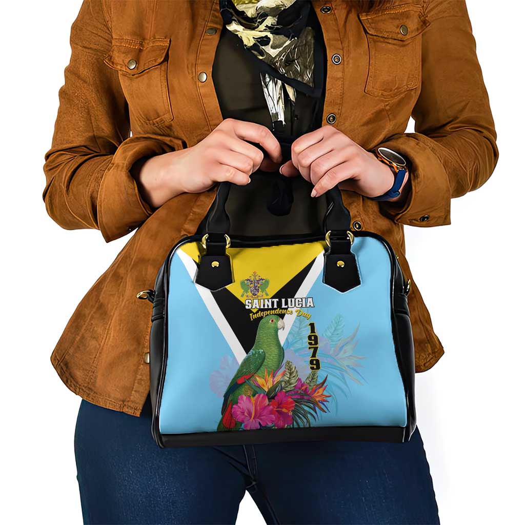 Saint Lucia Independence Day Shoulder Handbag Tropical Amazona Versicolor - Wonder Print Shop