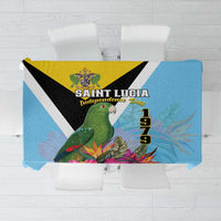 Saint Lucia Independence Day Tablecloth Tropical Amazona Versicolor - Wonder Print Shop