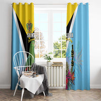 Saint Lucia Independence Day Window Curtain Tropical Amazona Versicolor - Wonder Print Shop