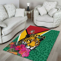 Guyana Area Rug Jaguar Tropical Flowers