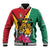 Personalized Guyana Baseball Jacket Jaguar Tropical Flowers