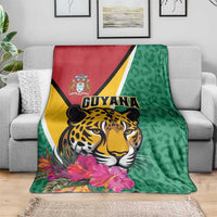 Guyana Blanket Jaguar Tropical Flowers